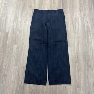 Vintage Gap Loose Boot Cut Fit Chino Pants Men's 33x32 Blue Striped Preppy y2k